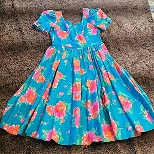Laura Ashley teal dress, size 8